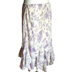Tres you size 16 flowy fit and flare floral elastic waist ruffle lined skirt